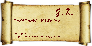 Gröschl Klára névjegykártya